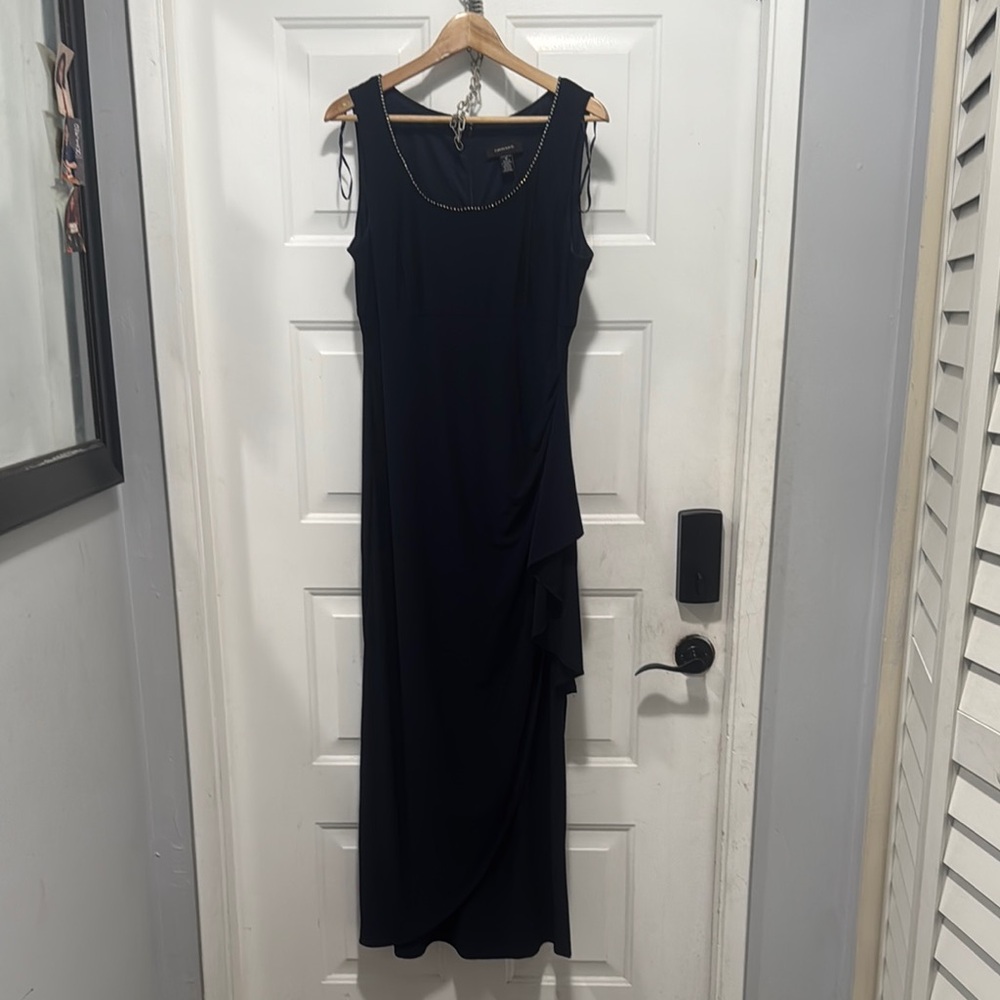 R&M Richards Navy Blue Sheath Cocktail Dress